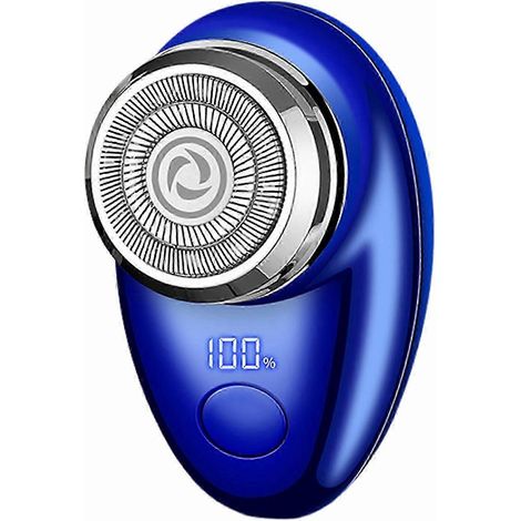 Elektrischer Herrenrasierer mit Digitalanzeige, USB-aufladbar, Mini-Reiserasierer, tragbar, kabellos-Ice blue (1/5)