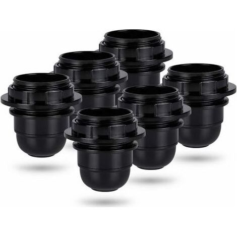 LaBlanc – Schwarze E27-Schraubfassung – 6x E27-Lampenfassung mit Kunststoffring – E27-Glühbirnenfassung – E27-Glühbirnenhalter für Decken- und Pendelleuchten (1/4)