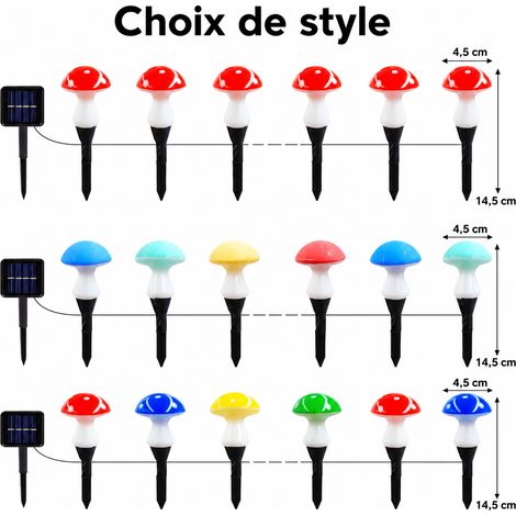 Guirlande Lumineuse Jardin 8 champignons solaire 8 modes multicolore 20 × 9 × 10 cm 230 g – Livraison gratuite