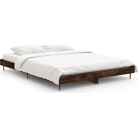 Maison Exclusive - Giroletto senza Materasso Rovere Fumo 140x190 cm in Truciolato (1/5)