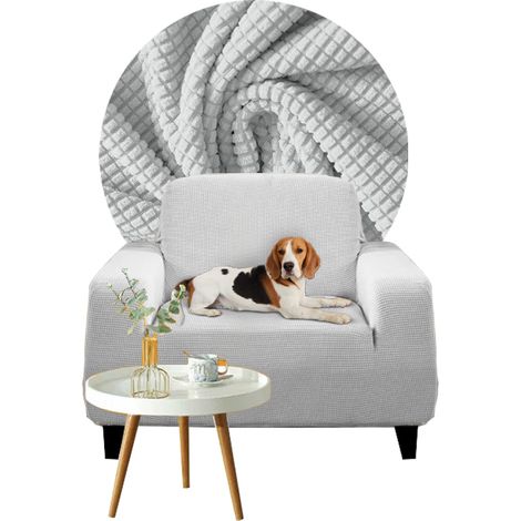 Bezug für Schlafsofa, Einsitzer-Sofa, hellgrauer Jacquard