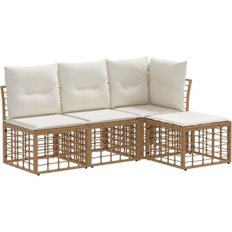 Maison Exclusive - Outdoor-Sofagarnitur Natur Polyester