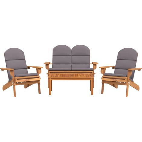 Set mobili da giardino set mobili da esterno 4 pezzi in legno massello di acacia 020014215
