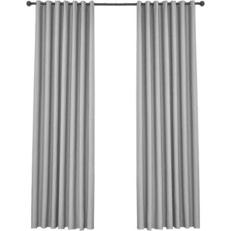 Rideaux Occultants Isolants Thermiques - Design Moderne à Oeillets - Gris Clair 132x240 cm