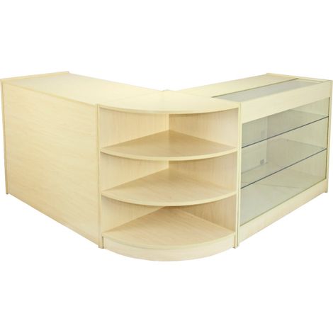 MonsterShop - Set Titan con 3 Mostradores para Tienda y Recepción con Acabado en Arce Laminado (1/5)