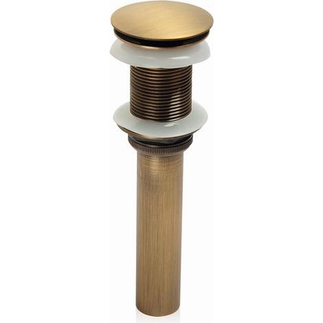 Robinet d'évier monobloc push-pull pop-up clicker build plug sans trop-plein (laiton antique) (1/4)