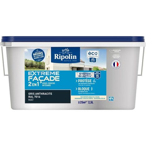 Extremfarbe Fassaden 2 in 1 - Anthrazitgrau - Matt - Ripolin - 2,5L