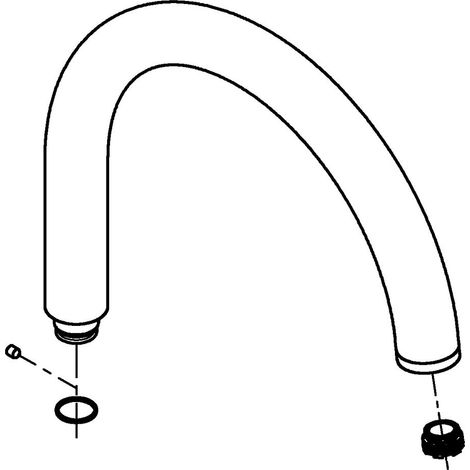 Grohe C-Auslauf für Zweigriffarmaturen, L-Size, drehbar, Supersteel, 101320DC00