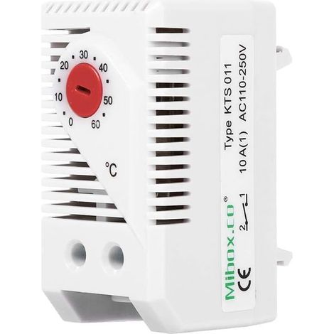 1 Thermostat Mécanique 0-60°C, Commutateur Réglable, Fixation Rail DIN, Pour Chauffage Et Ventilation (1/3)