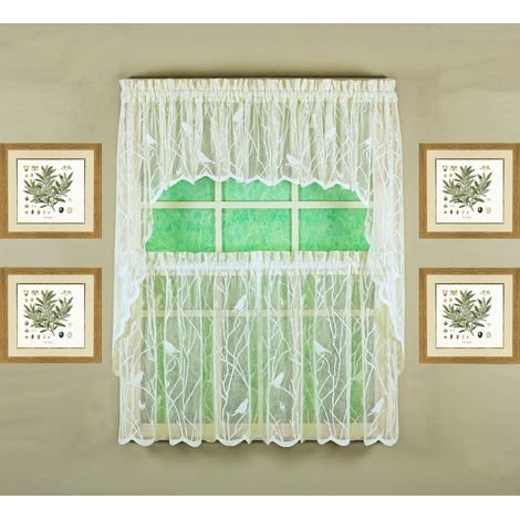 Curtain, Songbird Étagère Semi-Transparente en Dentelle 61 cm, Ivoire, 142,2 x 61 cm (l x L) (1/5)