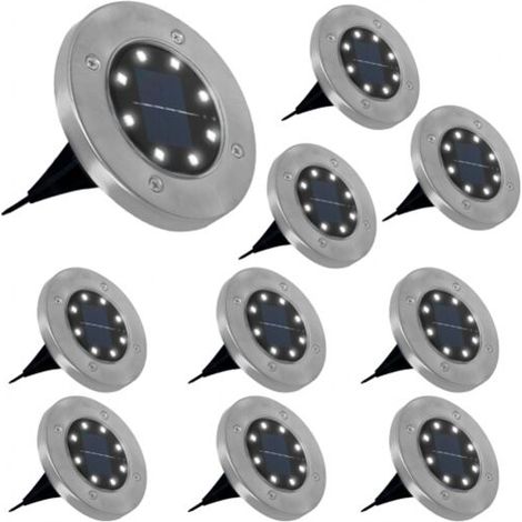 disques solaires à LED spots de jardin planter Lot de 10 (1/4)