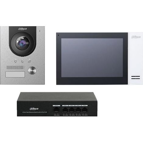 Dahua DHI-KTP01L(S) Kit Videocitofonico monofamiliare IP Villa da parete 7” Touch 2.0Mpx 1080p PoE app mobile & cloud IP55 IK07 (1/5)