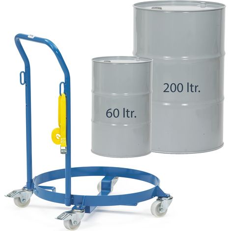 Fassroller 1360 für 60/200 Liter mit Schiebebügel (1/3)