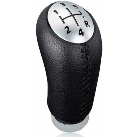 Pommeau de levier de vitesse manuel en cuir noir pour Renault Clio III, Megane 2 et Laguna, avec adaptateur inclus. (1/5)