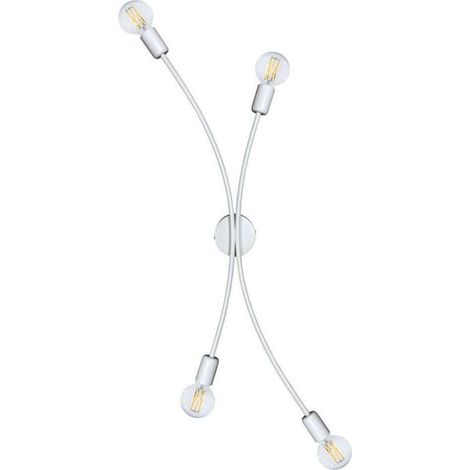 Plafonnier 4 lumières cadre peint blanc 97x19xh32 cm