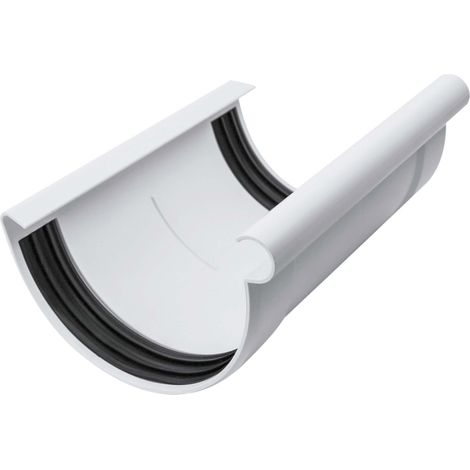 INEFA Rinnenverbinder halbrund, PVC Dachrinnenverbinder, einfache Steckmontage, Made in Germany - NW150 / 150mm Weiß