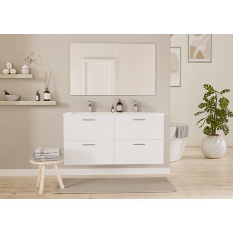 Meuble de salle de bain MINAO 120 en kit Blanc - Faible profondeur