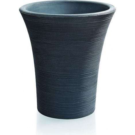 Vaso tondo in resina Mimosa 30 cm. Antracite