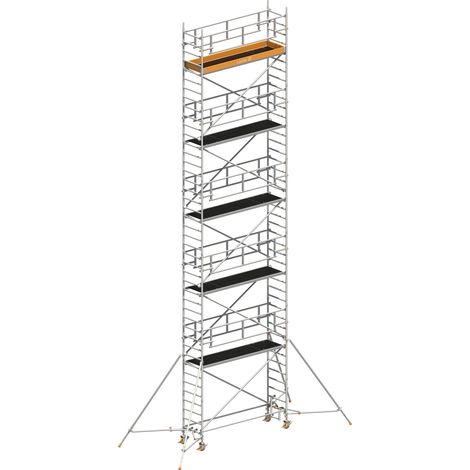 Layher Rollgerüst Uni Standard P2 Safety Plus mit Doppelgeländer und Gerüststützen 12,20m AH (1/3)