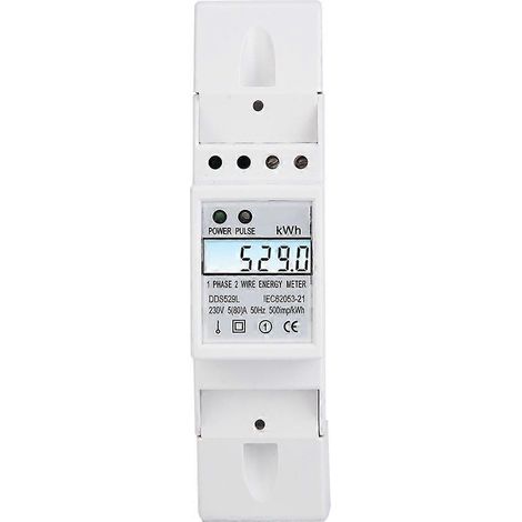 DDS529L Haushaltsenergiezähler mit intelligentem LCD-Display, 230 V, einphasig, 2-polig, DIN-Schienenmontage