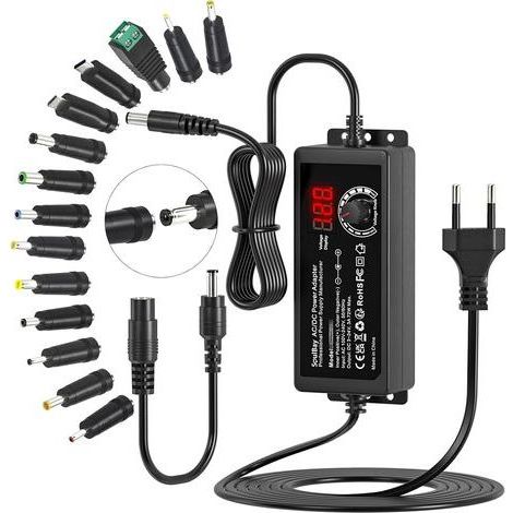 1 Adaptateur Secteur 24V, Sortie 3-24V 3A, 14 Embouts DC, Pour Électronique Domestique (1/5)