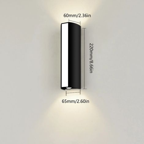 (Blanc chaud - Sans capteur) Applique murale LED étanche AC85-265V 10W, éclairage décoratif compatible avec salon, couloir, porche, intérieur et extérieur (1/5)