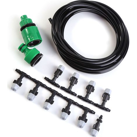 Kit d'irrigation micro goutte à goutte domestique avec kit de connexion et 10 buses pour patio jardin 5M (1/5)