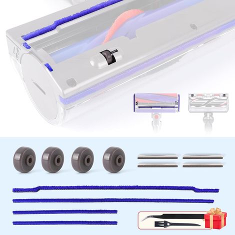Weiche Plüschbänder + Achse + Ersatzwalze für Dyson V6 V7 V8 V10 V11 DC62 Direct Drive Reinigungskopf-Sohle, Ersatzteile für Dyson Bürste (1/5)