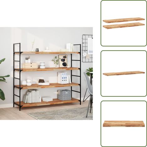 Schweberegale 2 Stk. 140x40x4 cm Massivholz Akazie Ölbehandelt - Wandregal - Holzwandregal - Akzientenschrank - Deko Regal - Regal Set (1/5)