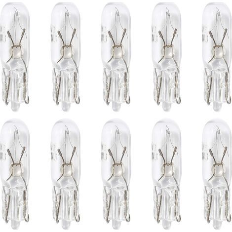 10 PCS 12V T5 W2W LED Incandescent, Lumière Blanche pour Tableau de Bord Voiture, Indicateur Compteur Intérieur Auto, Éclairage Incandescent Remplacement pour Voiture Moto Camion (1/5)