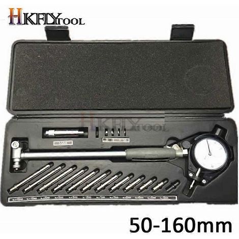 Indicateur de diamètre à cadran 50-160 mm, 35-50 mm, précision 0,01 mm, kit de test et de mesure de cylindre de moteur (noir, 50-160 mm) (1/5)
