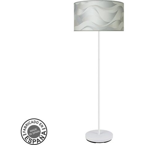 FABRILAMP Lampada da terra de lampada da terra Moda 1xe27 Bianco/ola Grigio