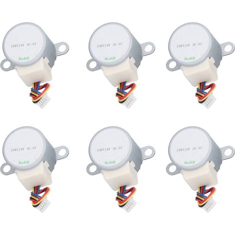 Réduction du Moteur Pas à Pas, du Moteur de de Vitesse de Remplacement du Réducteur Bas à Faible Bruit 6pcs DC 5V pour les Ventilateurs, les Radiateurs et l'éclairage de Scène (1/5)
