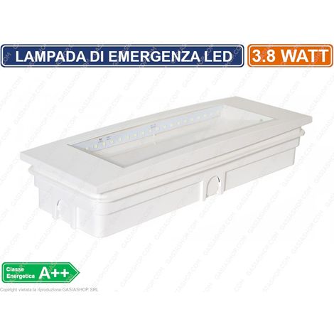 LAMPADA D'EMERGENZA A LED ANTI BLACK OUT 3.8 WATT 130 LM GRADO PROTEZIONE IP40 (1/9)