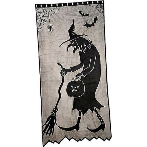 Rideau de porte sorcière facile à installer pour une ambiance d'Halloween magique - Décoration jetable (1/5)