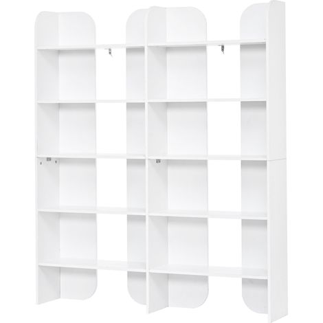 Weiße 5‑Regal‑Bücherregal 160 x 135 x 25 cm MODENUIT (1/5)