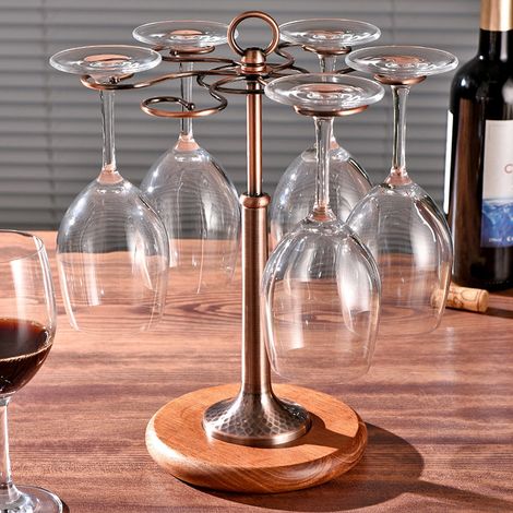 Porte-verres à vin de bureau en fer pour 6 bouteilles, étagère de présentation, organisateur décoratif, bronze