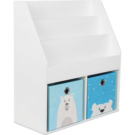 Libreria per bambini scaffale aperto per libri 79 x 72 x 30,5 cm in MDF bianco 130017792
