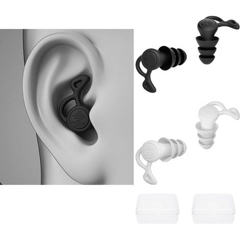 Bouchon Oreille Piscine, 2 Paires de Bouchons d'oreilles de Natation en Silicone Réutilisables et Imperméables pour le surf et autres sports nautiques (1/5)
