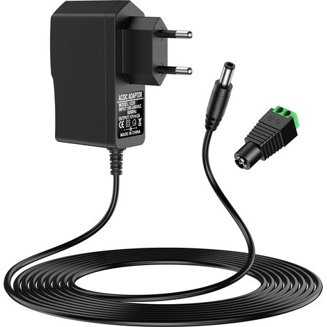 Adaptateur Secteur 12V 2A 24W Universel pour Haut-Parleurs, Bandes LED, Routeurs, Caméras CCTV et Appareils Électroniques Alimentation 12V 2A Transformateur AC DC Câble (1) (1/5)