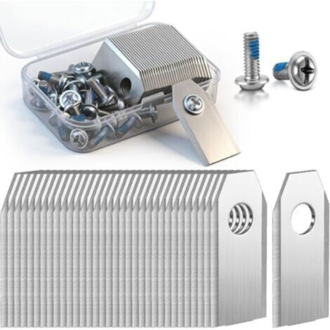 Lames de rechange 30 compatibles avec les tondeuses robotisées Ecovacs Goat séries G1, O et A, ouverture de 7,2 mm, lame de rechange en acier inoxydable, 30 vis et rondelles adhésives bleues (1/5)