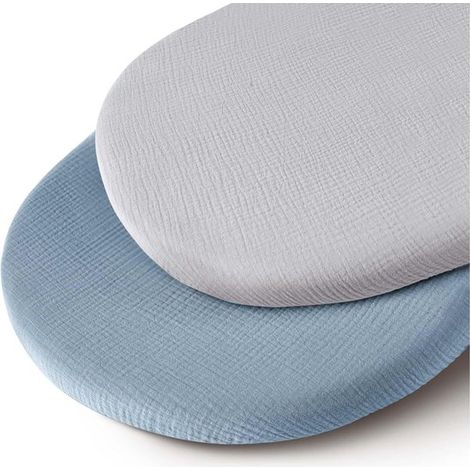 Ensemble de drap-housse/sommier (32 x 17 cm) en gaze de pur coton, doux, confortable et respirant. Convient aux berceaux. La housse de matelas est amovible et lavable. (1/5)