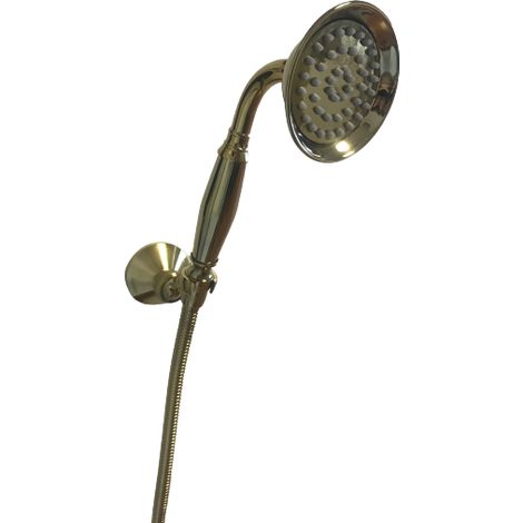 Ensemble douche doré or vintage douchette,tuyau de douche et support