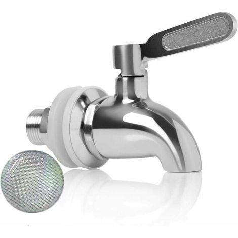 Remplacement de robinet de distributeur de boissons,Robinet de Tonneau du Vin et de la Bière ou de Boisson en Acier Inoxydable, Inusable,16mm Robinet de rechange pour distributeur (1/5)