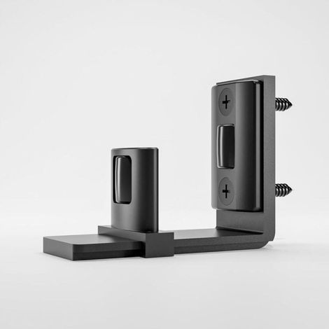 Verstellbare schwarze Bodenführung, untere Führung für Schiebetüren aus Holz, Wand-/Türführung (1/5)