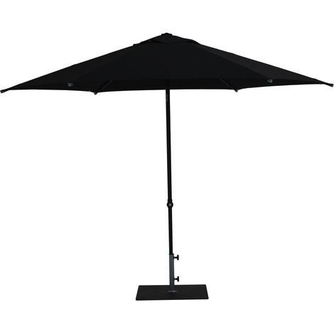 Ombrellone da Giardino Ø3 m Palo Ø38 mm in Alluminio Tessuto Olefin Trend Nero (1/5)