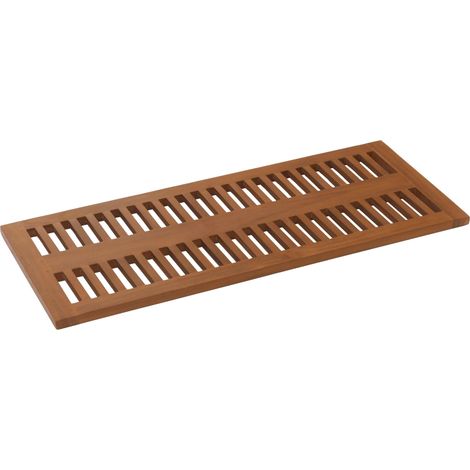 [NON UTILIZZATO] Tappeto da bagno in teak HHG-758, tappetino da bagno per doccia, teak di qualità B (durame, 20-30 anni), 3x40x100cm
