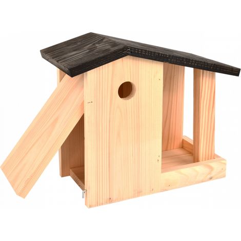 Nichoir et mangeoire 2 en 1 - 13,7 x 27,8 x 24,4 cm - Beige - Livraison gratuite (1/5)