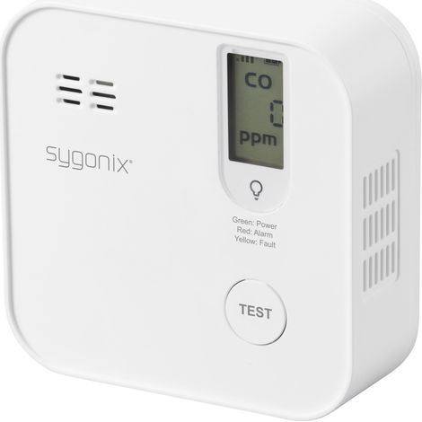 Sygonix  Kohlenmonoxid-Melder 1er Set inkl. 5 Jahres-Batterie, mit App-Steuerung batteriebetrieben d