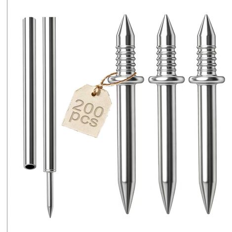 200 Pièces Clous à Double Tête pour Plinthes, Clous Sans Couture à Double Tête Invisibles, Vis de Sécurité Sans Trace pour Meubles en Bois, Décoration Maison, avec 2 Outils de Douille (1/5)